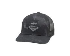 Simms - Trout Patch Trucker Hat - Hex Camo Carbon