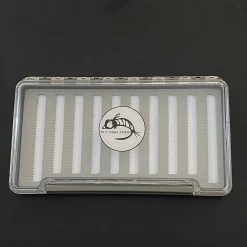 FLY FISH FOOD LOGO FLY BOX, CLEAR SINGLE SIDED - X-LARGE WITH DRY FLY FOAM