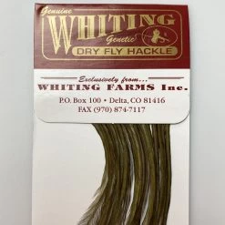 Whiting 100 Pack Dry Fly Hackle - Dark Olive - 20