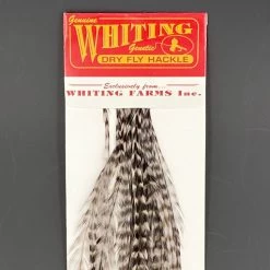 Whiting 100 Pack Dry Fly Hackle - Grizzly Dyed Medium Dun - 10