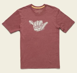 Howler Bros - Fish Shaka T-Shirt - Burgundy Heather