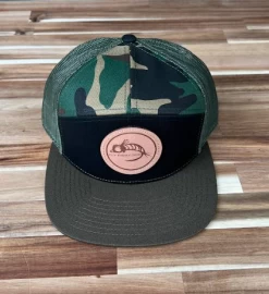 Fly Fish Food Logo Hat 7-Panel - Black/Camo/Loden