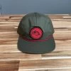 Fly Fish Food Logo Hat - Moss Green/Red Band