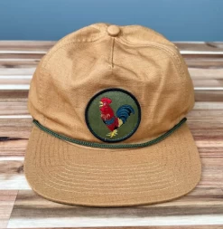 VIRTUE Fly Fish Food Rooster Patch Hat - Light Brown